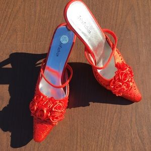 JOHN FASHION RED SLING DRESS SHOE SIZE 10